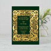 Viking Celtic Knots Border Wedding Folie Uitnodiging (Staand Voorkant)