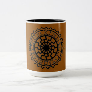 Viking Celtic Sun Rune Calendar Ceramic Mok