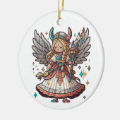 Viking Christmas Angel Keramisch Ornament (Links)