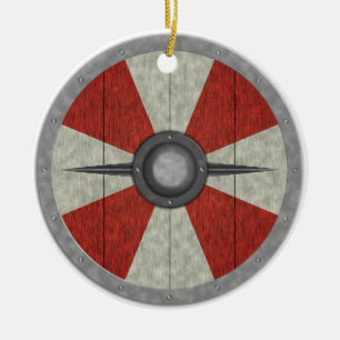 Viking Circle Shield Keramisch Ornament