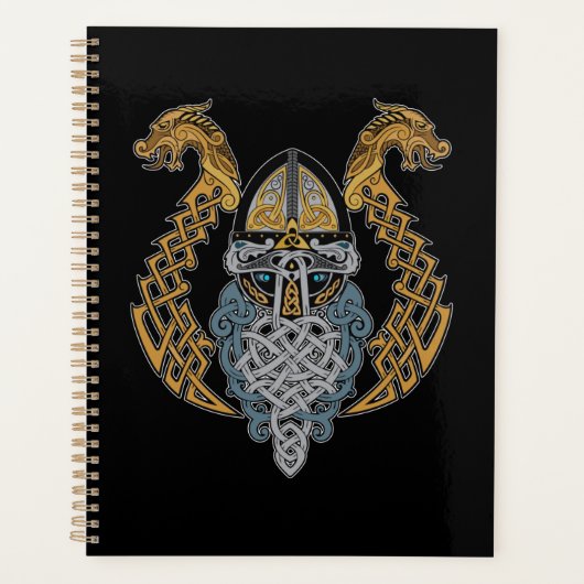 Viking Dragon Valknut Helmet Valhalla God Odin Planner (Voorkant)