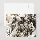 Viking Drawing of a Norse God three norns Briefkaart (Voorkant / Achterkant)