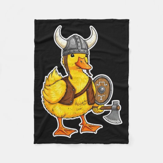 Viking Duck Funny Warrior Design Fleece Deken (Voorkant)