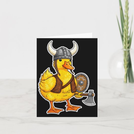Viking Duck Funny Warrior Design  Kaart (Voorkant)