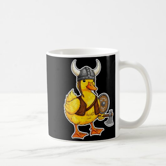 Viking Duck Funny Warrior Design  Koffiemok (Rechts)