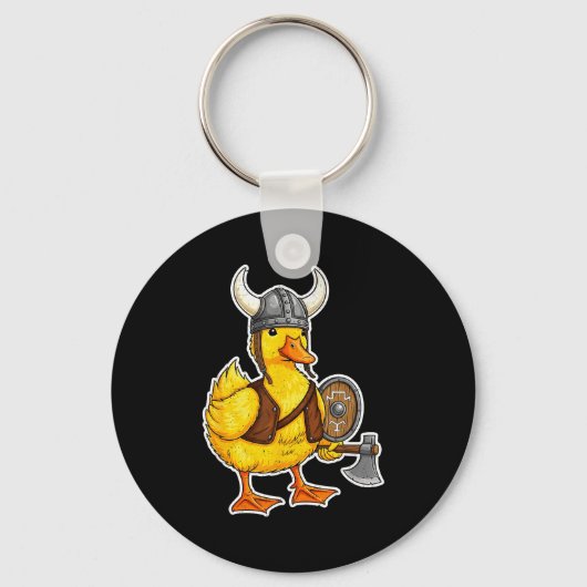 Viking Duck Funny Warrior Design  Sleutelhanger (Voorkant)