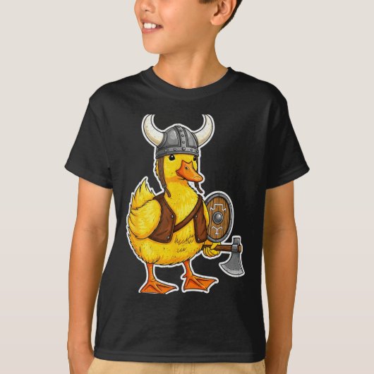 Viking Duck Funny Warrior Design  T-shirt (Voorkant)