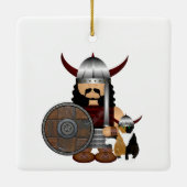 Viking en Cat-Ornament Keramisch Ornament (Achterkant)