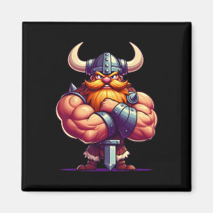 Viking Flexing Muscles Fan Lover Bodybuilding Gym Magneet