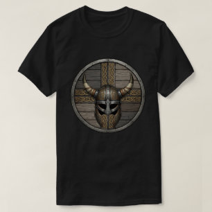 Viking Gehoornde Helm Schild T-shirt