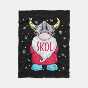 Viking Gnome Skol Christmas Norse Pajama Viking Me Fleece Deken