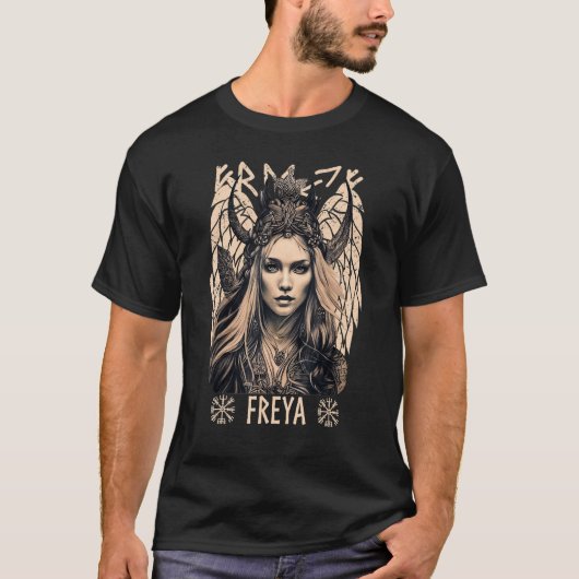 Viking Goddess Freya Shieldmaiden Celtic Mythology T-shirt (Voorkant)