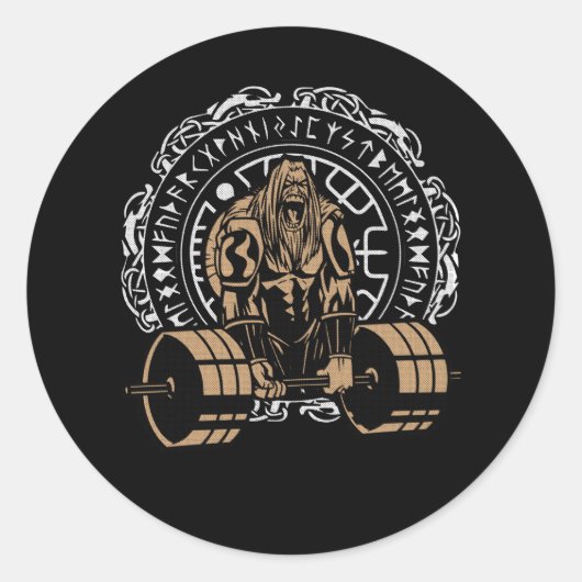 Viking Gym Ronde Sticker (Voorkant)