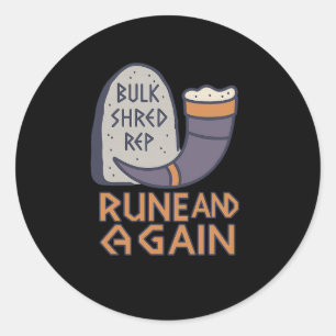 Viking Gym Rune en Gain Fitness Gezegde voor Spier Ronde Sticker