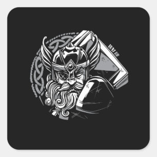 VIKING HAMMER VIERKANTE STICKER