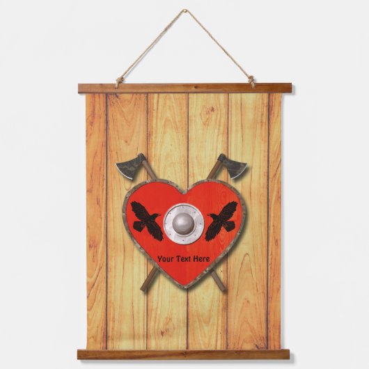 Viking Heart Shield - Ravens Hangend Wandkleed (Voorkant)