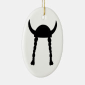 Viking Helmet en Braids Keramisch Ornament (Rechts)