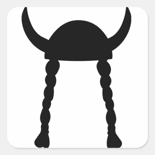 Viking Helmet en Braids Vierkante Sticker (Voorkant)