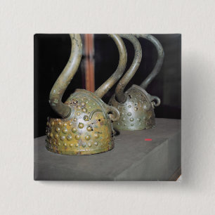 Viking helmet vierkante button 5,1 cm