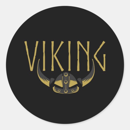 Viking Horned Helmet Stickers (Ronde) (Voorkant)