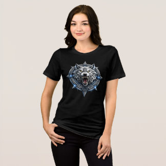 Viking Ice Wolf Norse Mythology Nordic Womens Tri-Blend Shirt