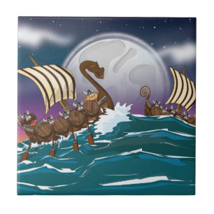 Viking invasievloot tegeltje