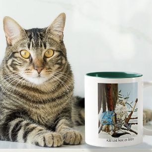 Viking Kat Blauwe Draak Fantasie  Tweekleurige Koffiemok