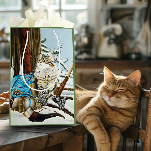 Viking Kat Blauwe Draak Medium Cadeauzakje