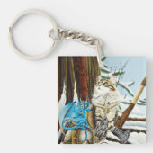 Viking Kat Blauwe Draak Sleutelhanger (Voorkant)