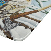 Viking Kat Blauwe Draak Snijplank (Hoek)