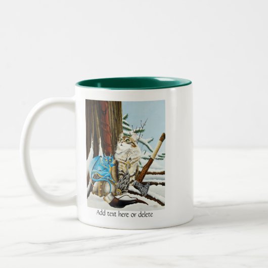 Viking Kat Blauwe Draak Tweekleurige Koffiemok (Links)