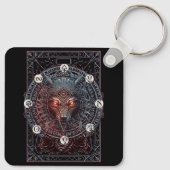 Viking Keltische Fenrir Wolf Merk Noordse Mytholog Sleutelhanger (Achterkant)