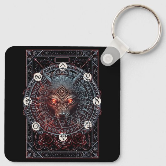 Viking Keltische Fenrir Wolf Merk Noordse Mytholog Sleutelhanger (Achterkant)