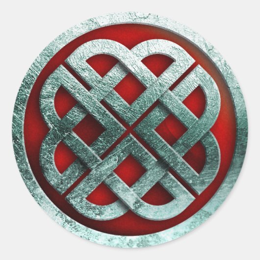 viking knot ronde sticker (Voorkant)