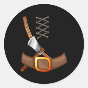 Viking kostuum Halloween truc of het behandelen va Ronde Sticker
