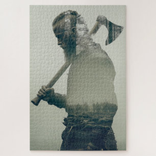 Viking krijger dubbele blootstelling puzzel