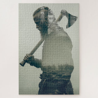 Viking krijger dubbele blootstelling puzzel