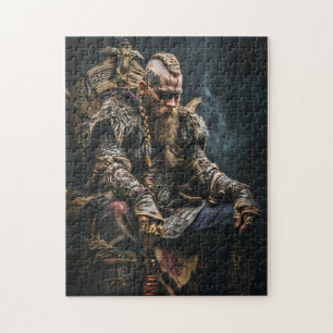 Viking krijger in authentieke kledij legpuzzel