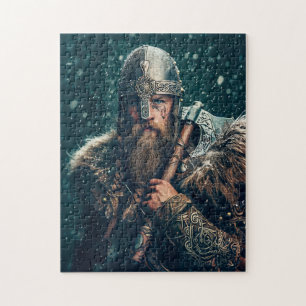 Viking krijger in authentieke kledij legpuzzel