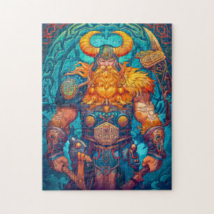 Viking krijger met bijl Noorse mythologie strip Legpuzzel