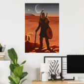 Viking krijger op Mars AI Art Poster (Thuiskantoor)