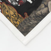 Viking krijger staat voor Amerikaanse vlag Fleece Deken (Hoek)