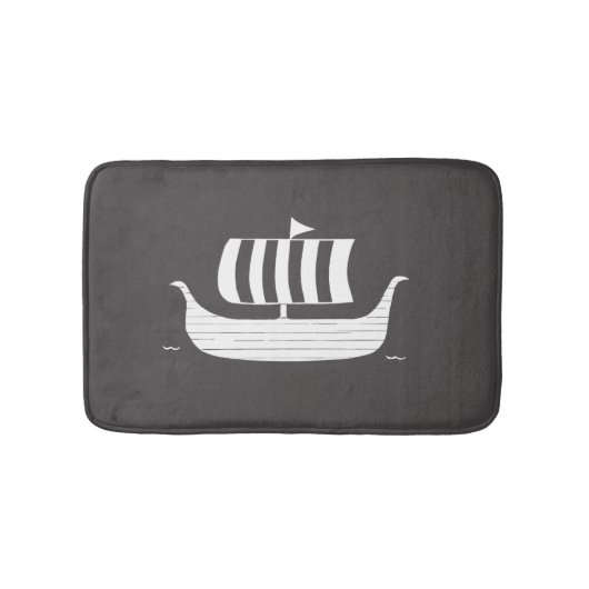 Viking-langboot met aangepaste achtergrondkleur badmat (Voorkant)