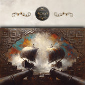 Viking-Langschip Gevecht Decoupage Tissuepapier