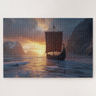 Viking-langskip Icy Fjord Legpuzzel