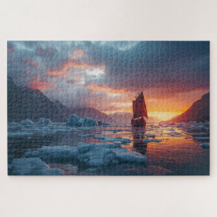 Viking-langskip Icy Fjord Legpuzzel
