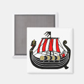 Viking Long Ship voor Vikingen Magneet (Voorkant / Achterkant)