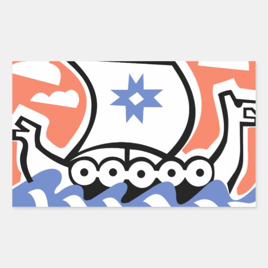 Viking Longboot Rechthoekige Sticker (Voorkant)
