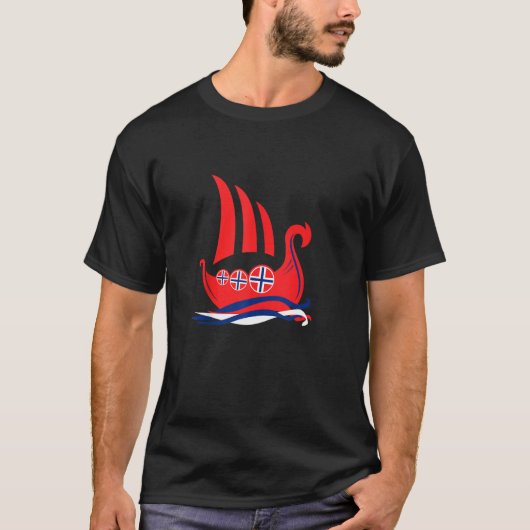 Viking Longship Norway Norse T-shirt (Voorkant)
