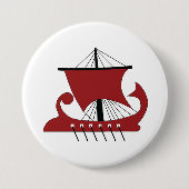 Viking Longship Silhouette Drakkar Ship Ronde Button 7,6 Cm (Voorkant)
